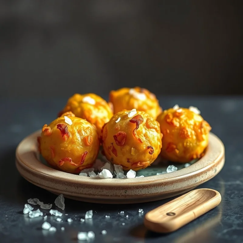 Bolas Crujientes de Puerro y Koji