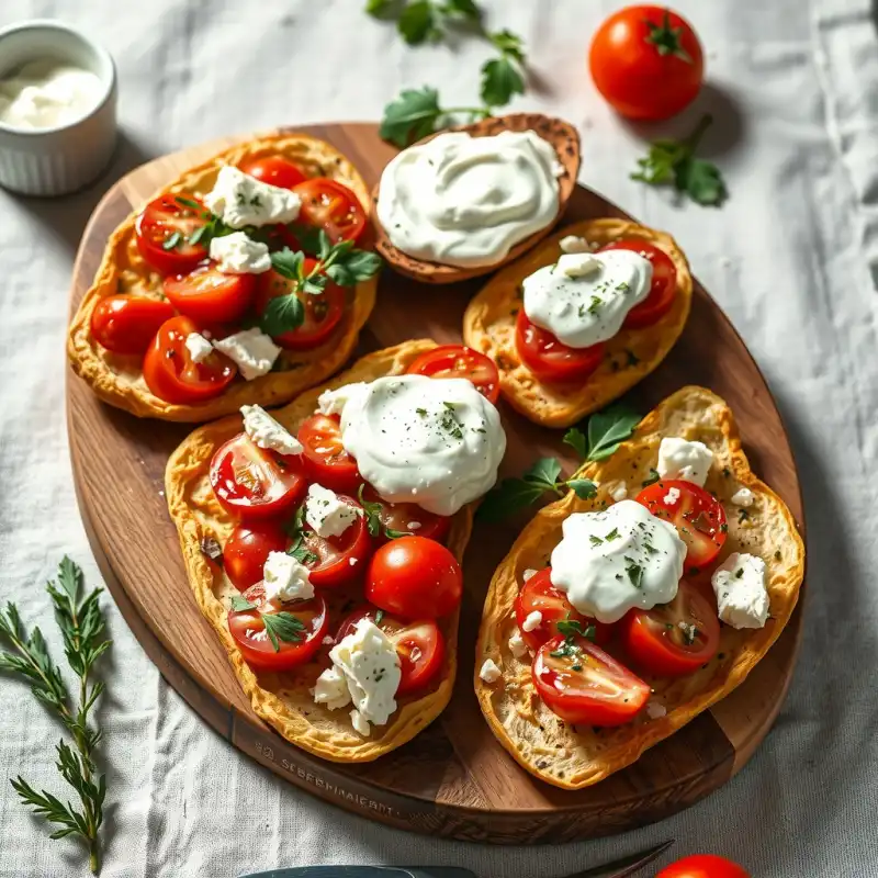 Tapas Mediterráneas de Verano con Salsa de Yogur Fresco
