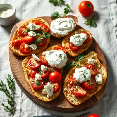 Tapas Mediterráneas de Verano con Salsa de Yogur Fresco