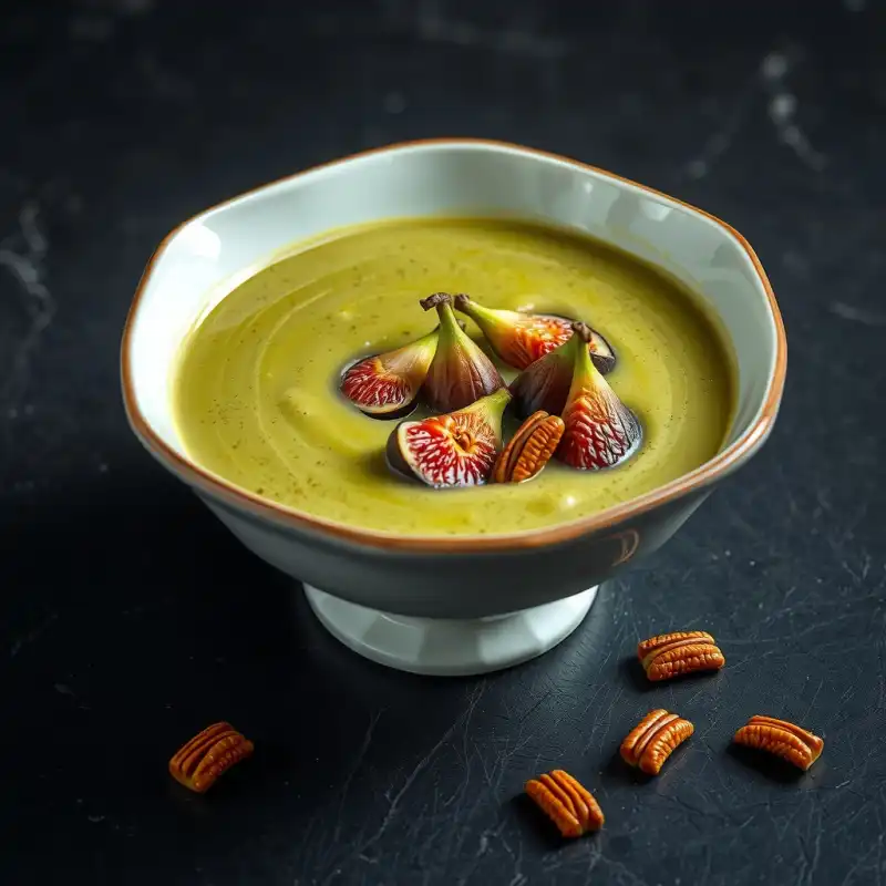Crema de Acelga con Higo y Nuez Pecana Rostizada