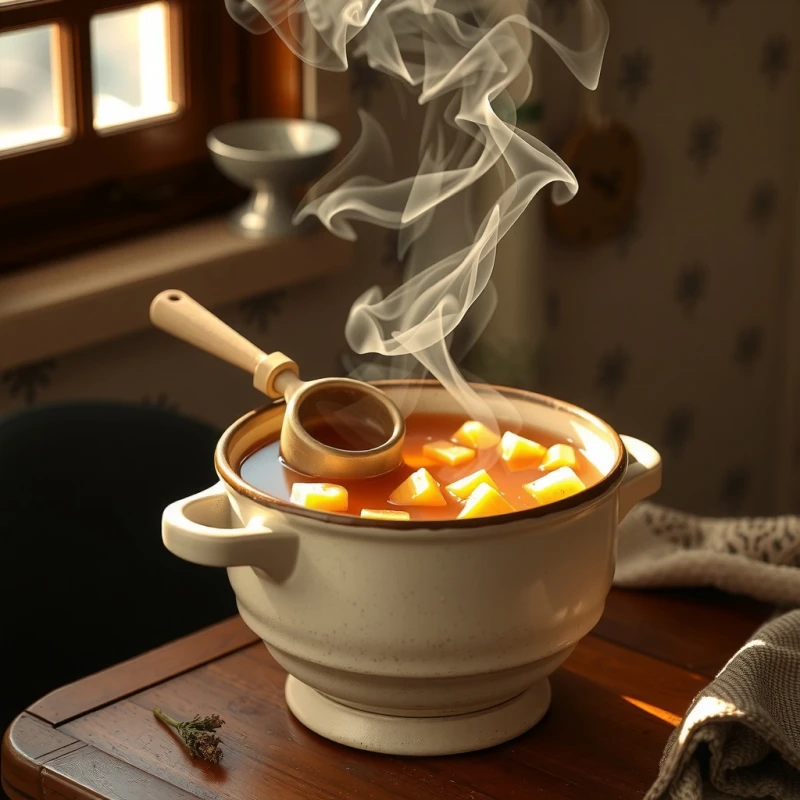 Caldo Reconfortante de Pollo y Raíces