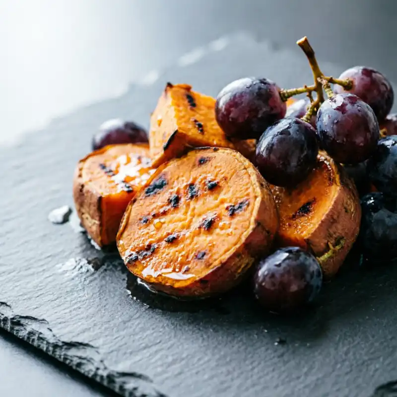 Nueces de Boniato Ahumadas con Perlas de Uva