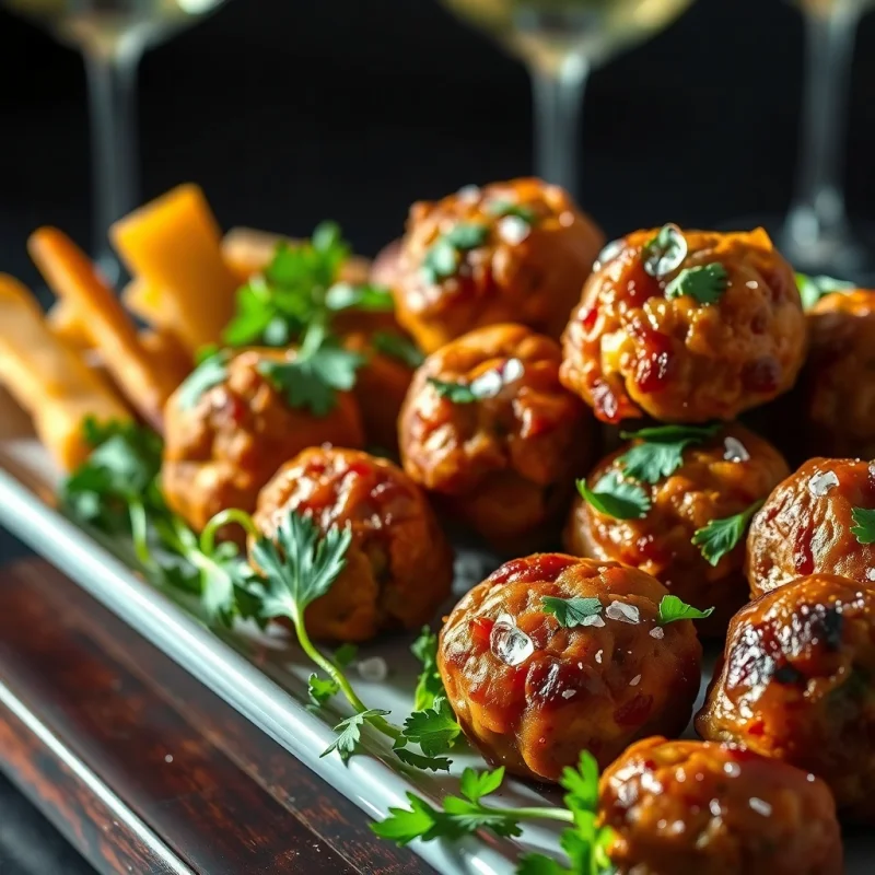 Bolitas de Cordero Confitado y Mandarina