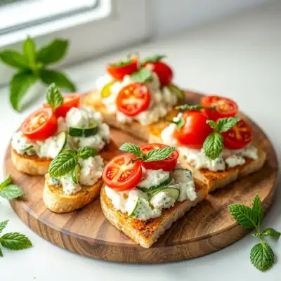 Tostada Veraniega de Ricotta y Zapallito a la Menta