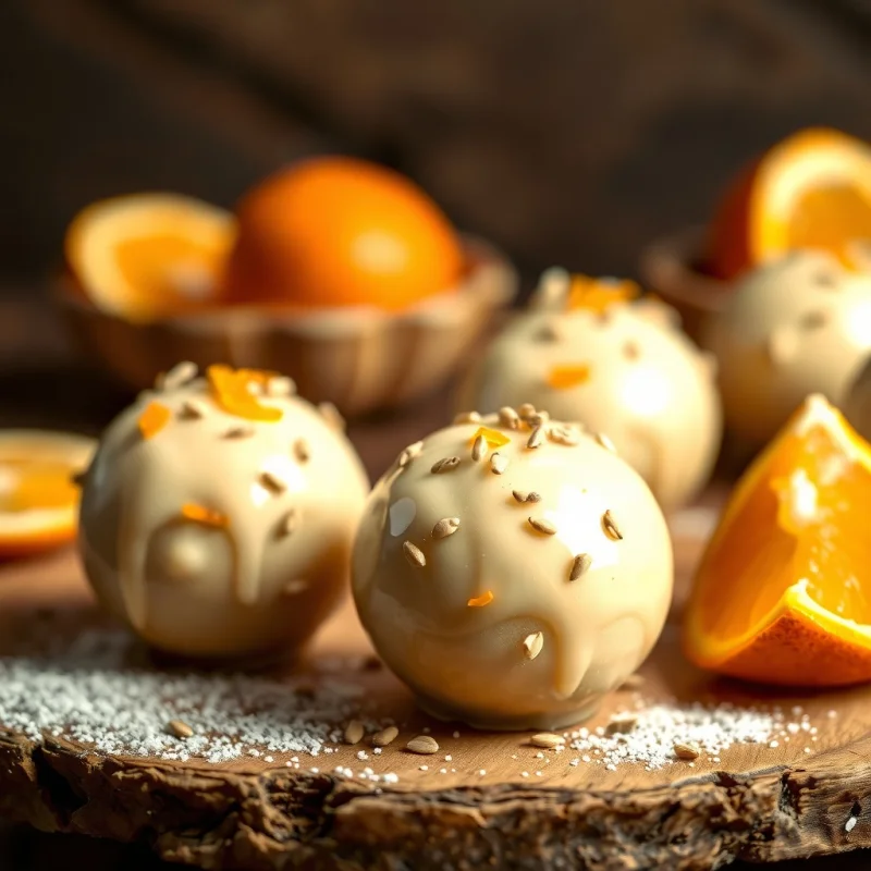 Esferas de Naranja y Jengibre Glaseado