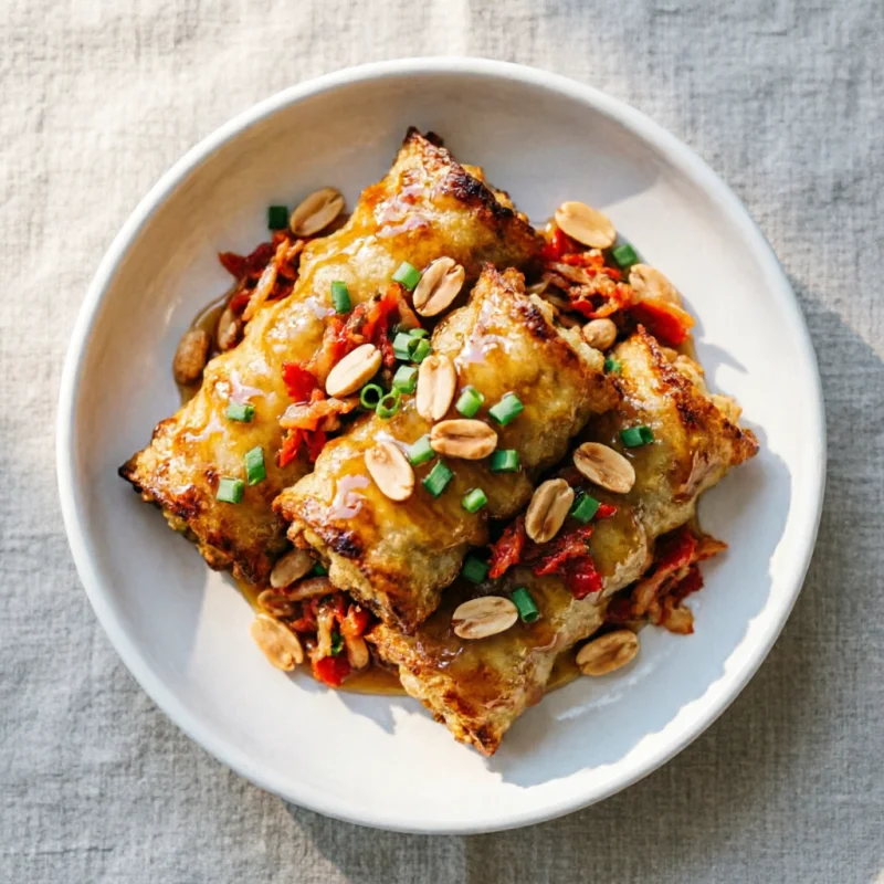 Rollitos de Coliflor Glaseada con Kimchi Crudo