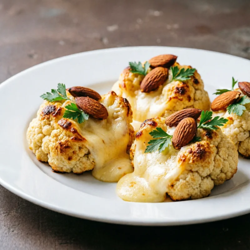 Nidos de Coliflor y Queso con Crujiente de Almendra