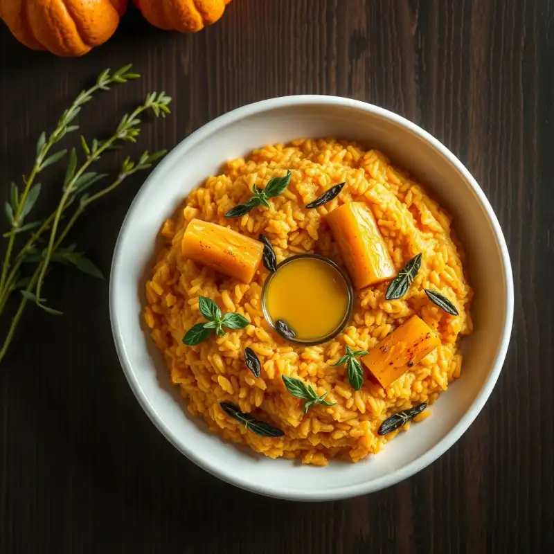 Risotto de Otoño con Calabaza y Salvia Ahumada