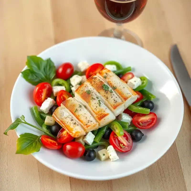 Salmón a la Plancha con Ensalada Mediterránea