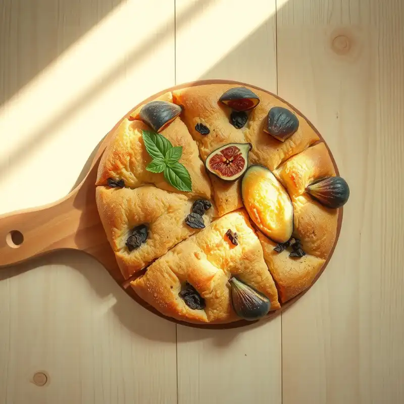 Focaccia Mediterránea Estival con Higos Frescos y Café Amargo