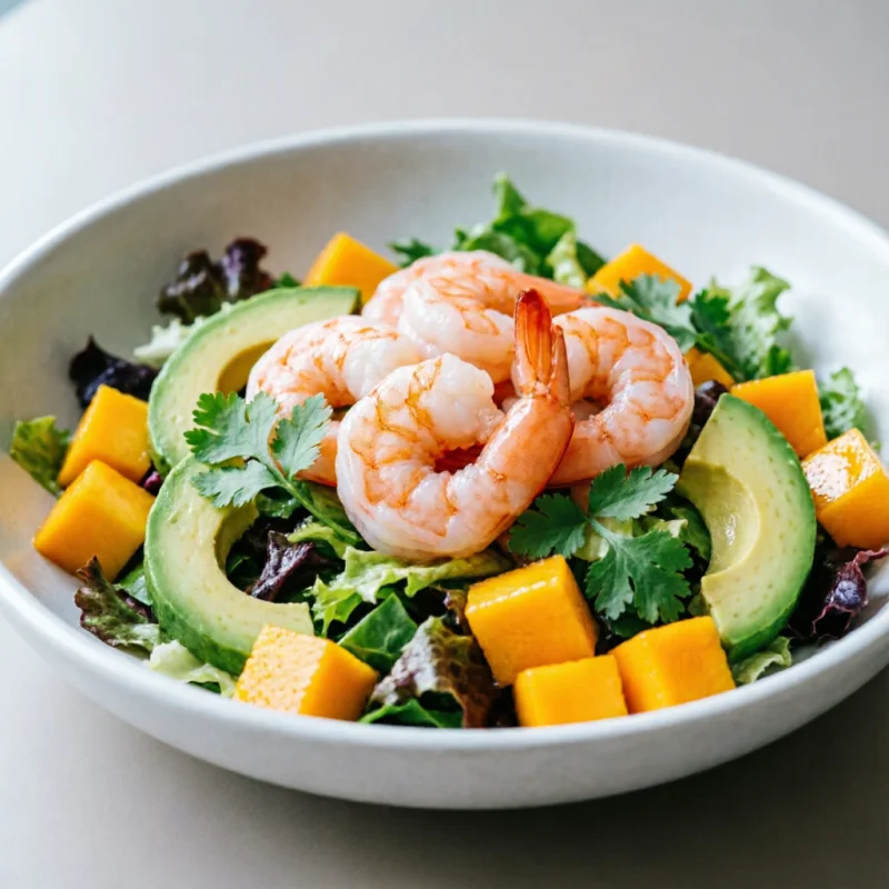 Ensalada Refrescante de Camarones Tropicales