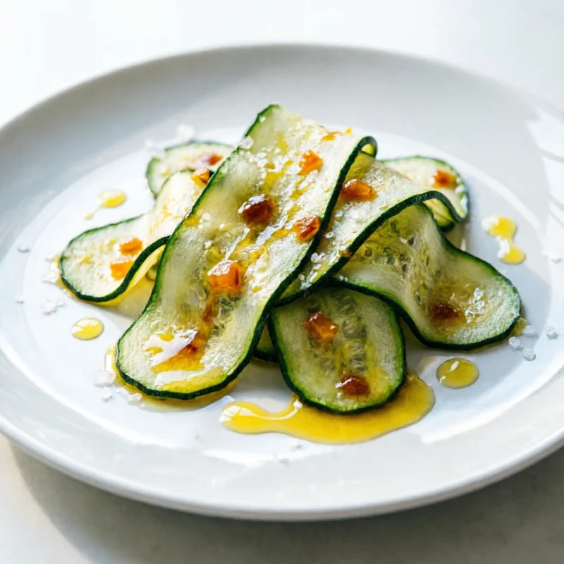 Carpaccio de Zapallito Crujiente con Vinagreta de Cítricos