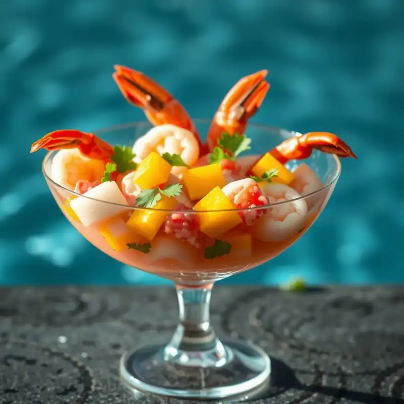 Ceviche Fresco de Camarones con Mango