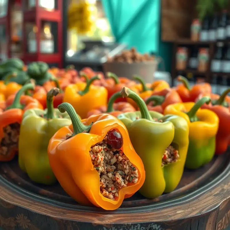 Pimientos Rellenos de Quinua y Arándanos