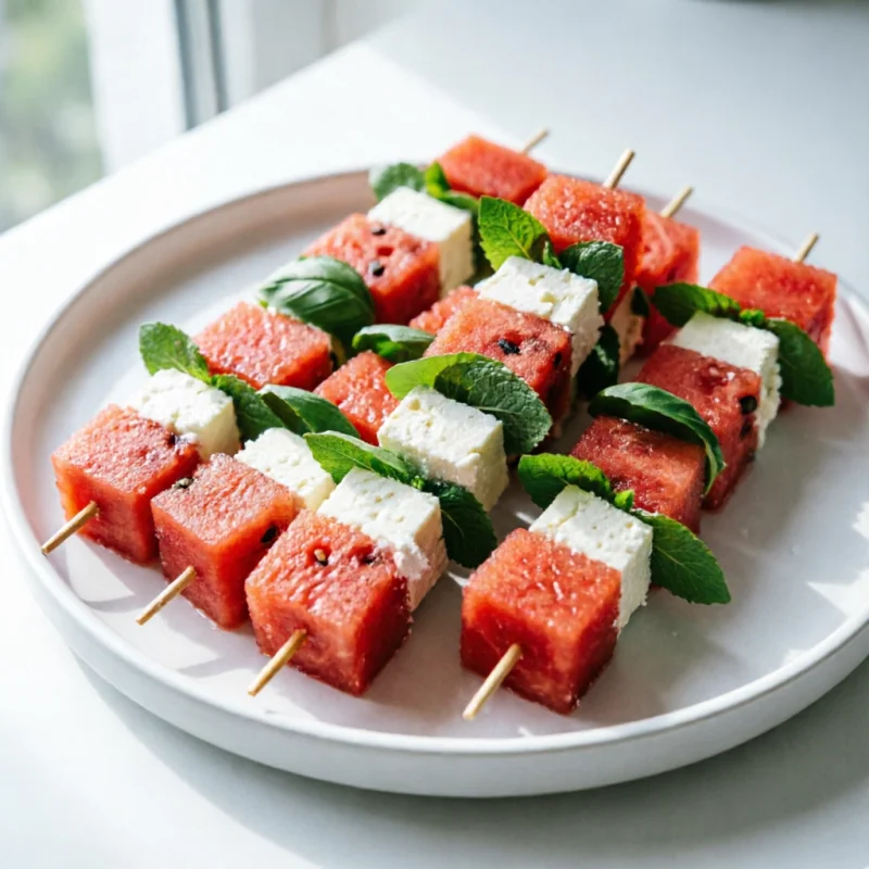 Brochetas Veraniegas de Melón y Albahaca