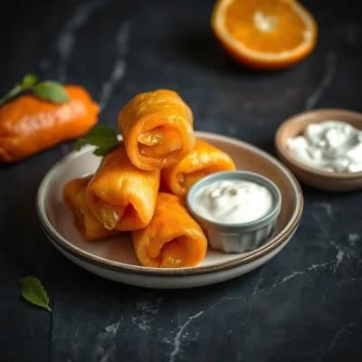 Rollitos de Naranja Confitada y Jengibre