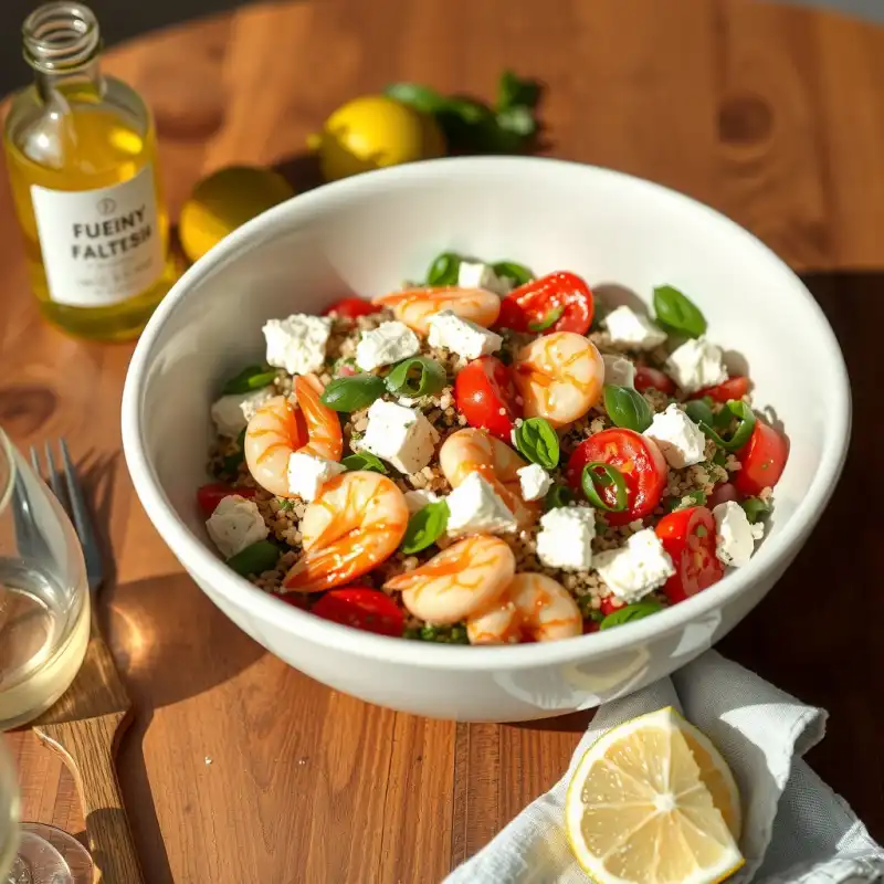 Ensalada Mediterránea de Quinoa y Mariscos