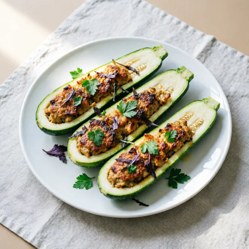 Zapallito Relleno de Pollo y Hierbas
