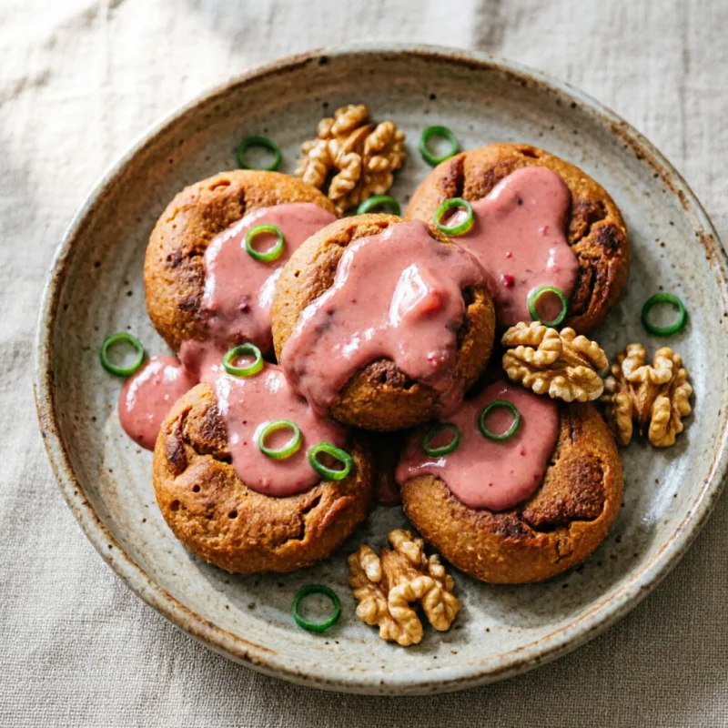 Malfatti de Boniato y Nueces con Salsa de Membrillo