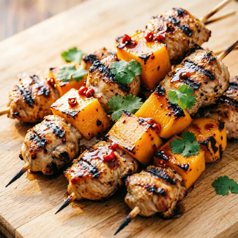 Brochetas de Pollo con Mango Picante