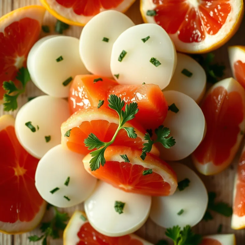 Ensalada Rápida de Nabo y Pomelo Cítrico
