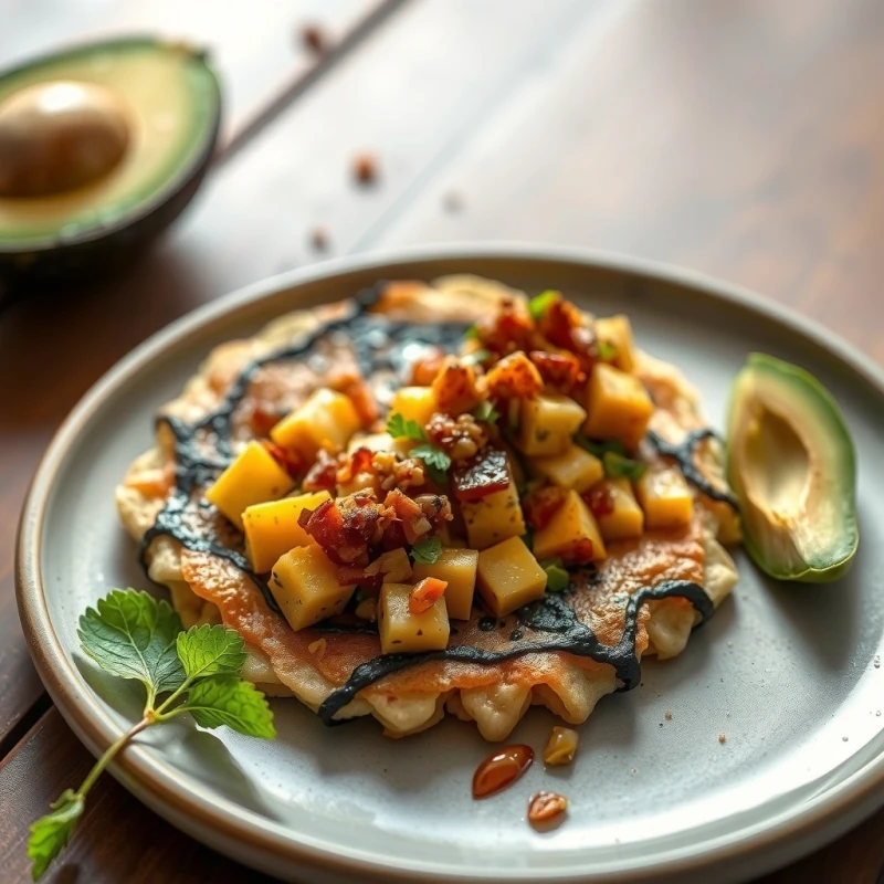 Tortilla Keto de Poder con Tocino Crujiente
