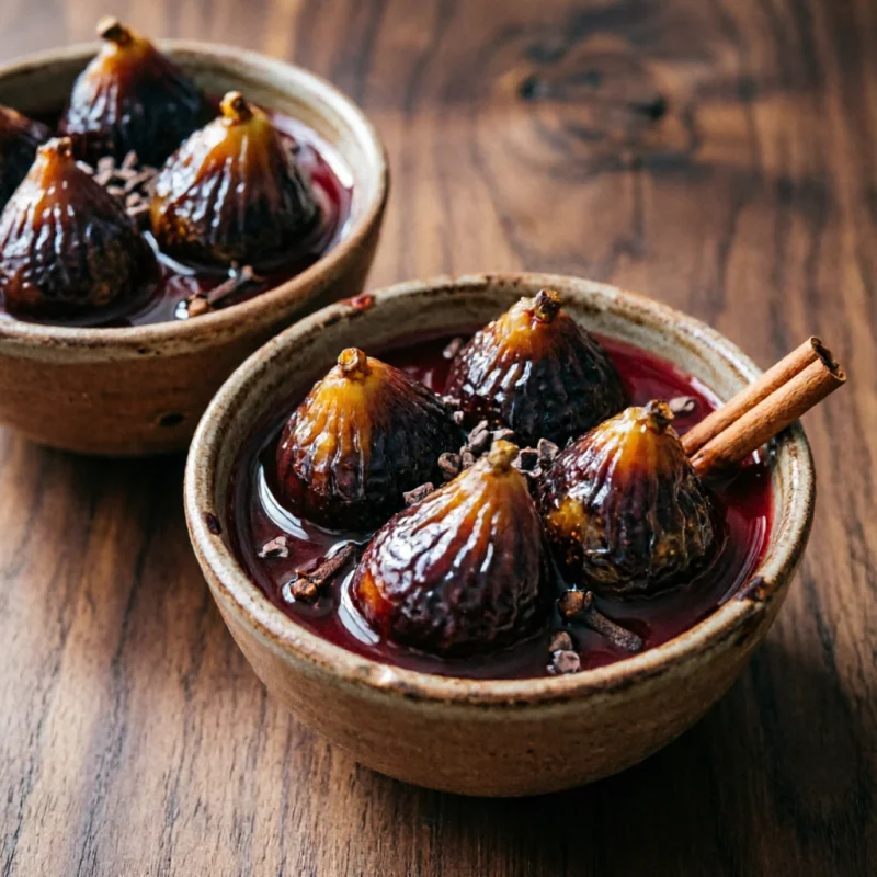 Higos Confitados en Vino Tinto y Cacao Amargo