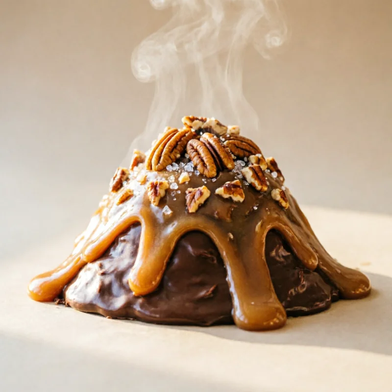 Volcanes de Cajeta con Crujiente de Pecana