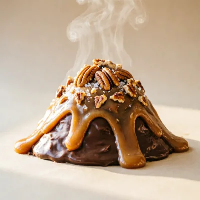 Volcanes de Cajeta con Crujiente de Pecana