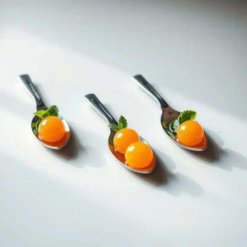 Perlas de Mango Glaseado con Umami de Algas