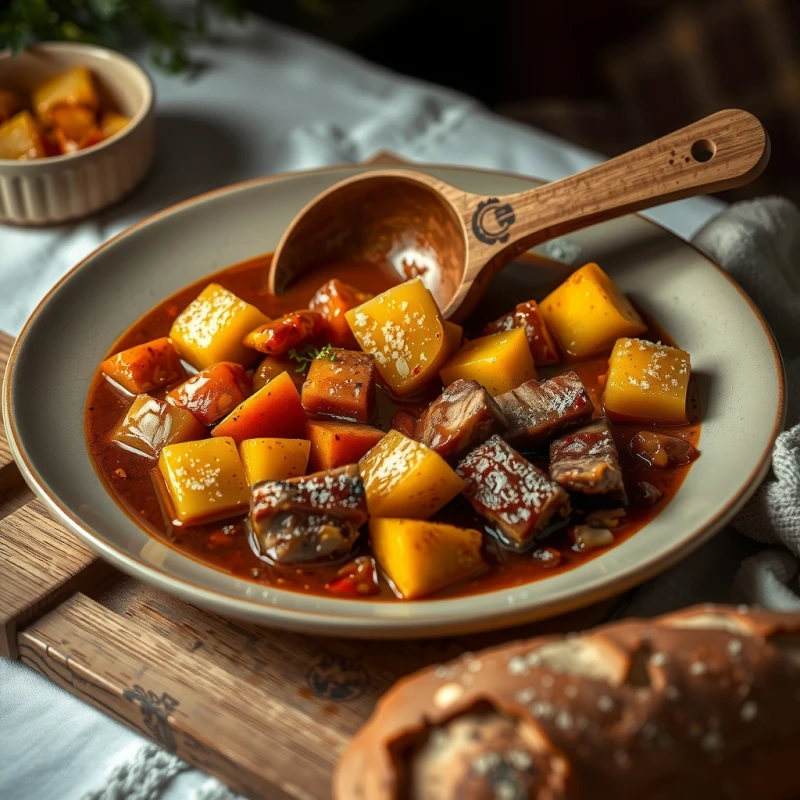 Estofado de Cerdo Estilo Olla con Papas y Zanahorias