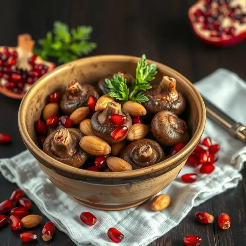 Champiñones Portobello Guisados con Granada