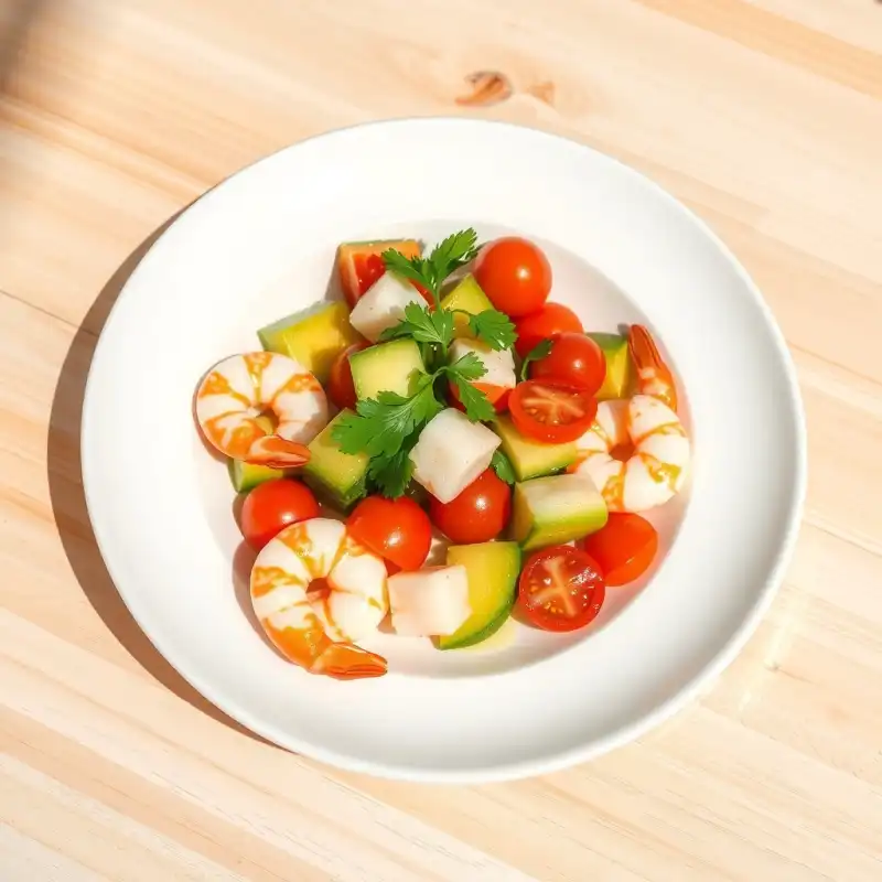 Ensalada Fresca de Camarones y Aguacate