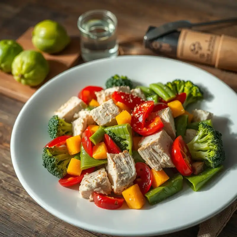 Salteado Rápido de Pollo y Verduras de Temporada