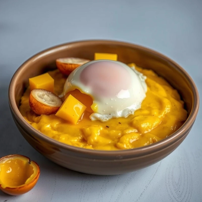 Volcán Cremoso de Polenta con Huevo Escalfado