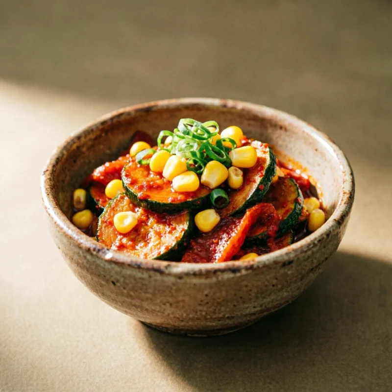 Kimchi de Calabacín y Maíz Dulce Picante de Verano