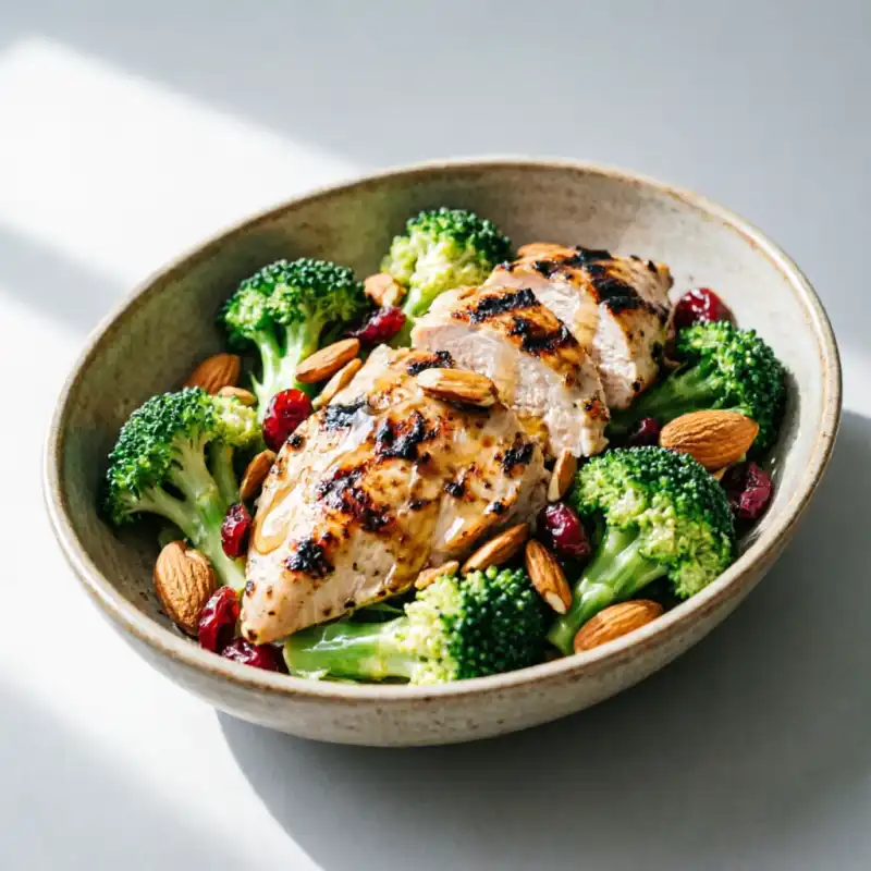 Ensalada de Pollo con Brócoli Planchado