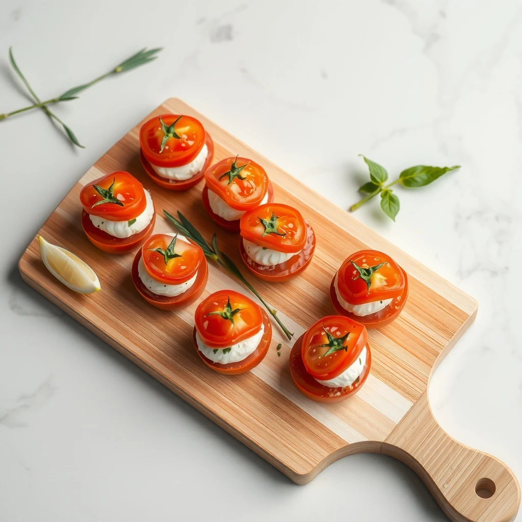 Mini Brochetas Caprese Prismáticas