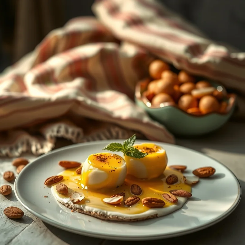 Huevos Estilo Marroquí con Limón Confitado y Almendras