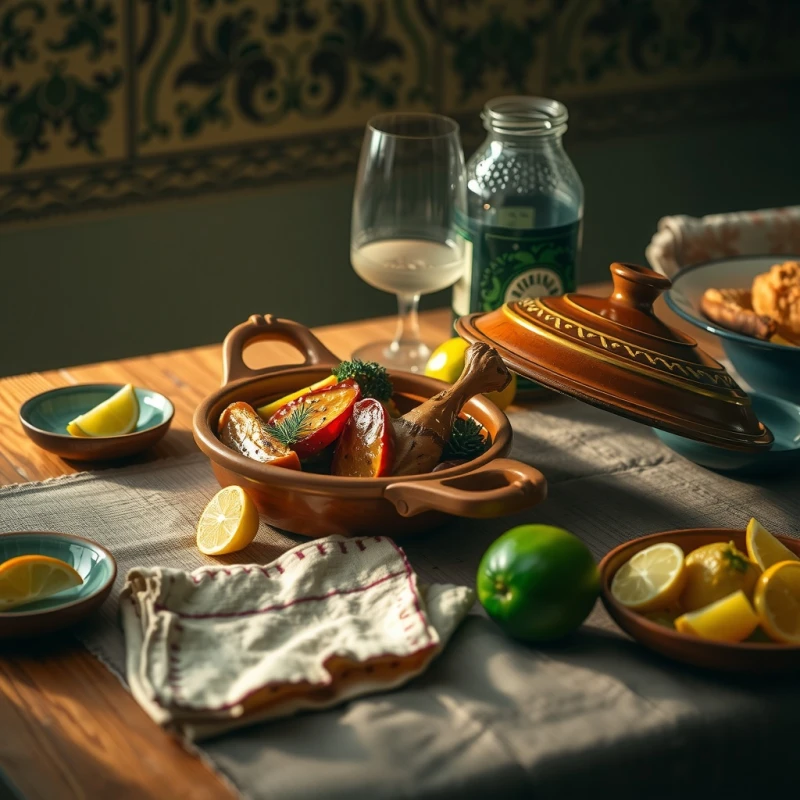 Tajine de Pollo con Limón y Aceitunas: Un Sabor de Marruecos