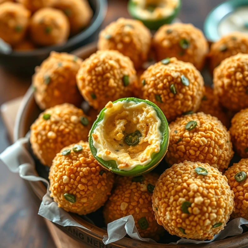Bolas Explosivas de Queso y Jalapeño