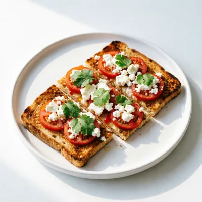 Tosta Crujiente de Tomate y Feta Especiado