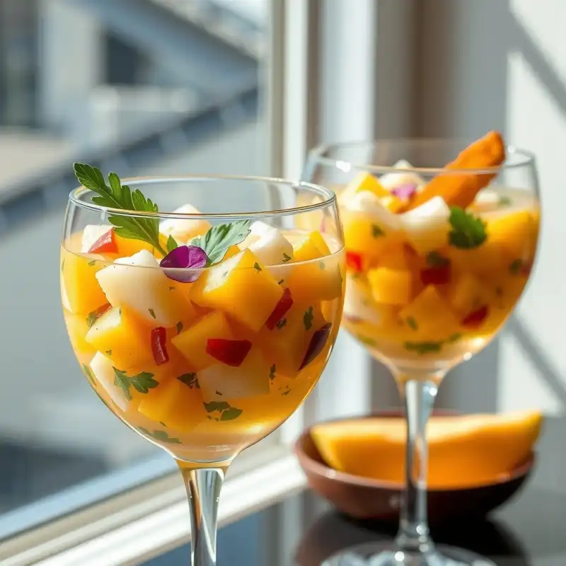 Orquídea del Pacífico: Ceviche Nikkei con Mango