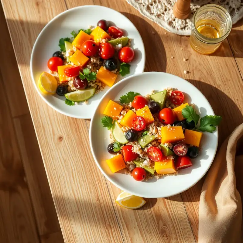 Ensalada Vibrante de Quinoa con Mango y Aguacate