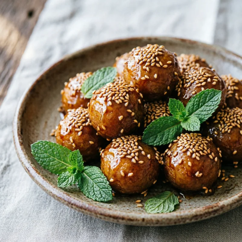 Bolitas de Boniato y Jengibre Glaseado