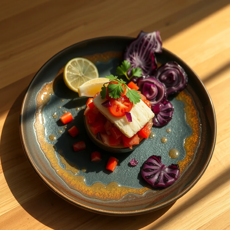 Ritmo Verde: Ceviche con Estofado de Plátano Maduro