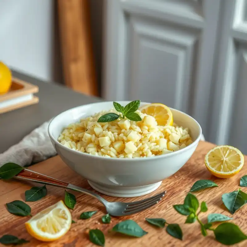 Risotto Mediterráneo de Espárragos y Limón