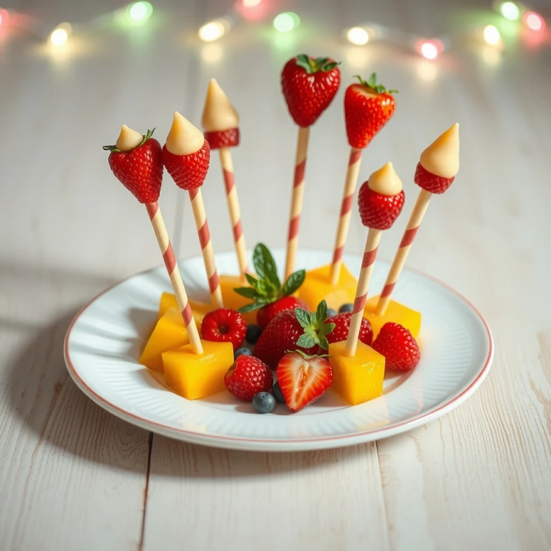 Brochetas Arcoíris Divertidas