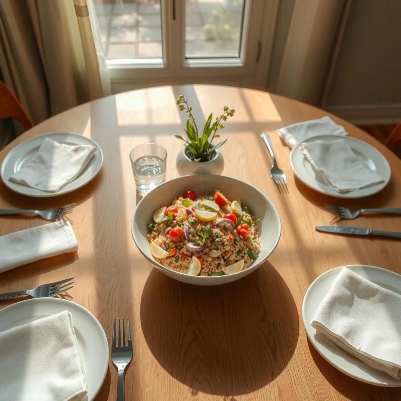 Almuerzo Ligero: Ensalada de Quinoa con Curaduría de Ambiente