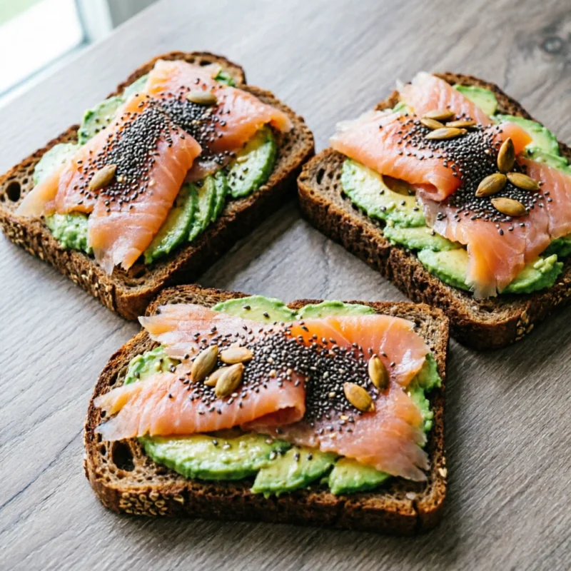 Tosta Proteica con Aguacate y Salmón Ahumado